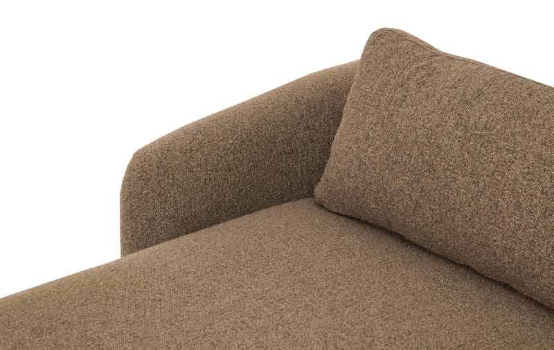 Milano 5-sits Rundad Vänstervänd L-soffa med Låg Rygg i Brun Boucle - Brun - Products - Möbler - Soffa - Divansoffa & schäslongsoffa