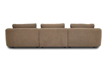 Milano 5-sits Rundad Vänstervänd L-soffa med Låg Rygg i Brun Boucle - Brun - Products - Möbler - Soffa - Divansoffa & schäslongsoffa
