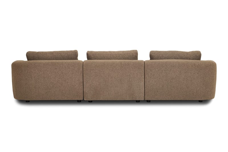 Milano 5-sits Rundad Vänstervänd L-soffa med Låg Rygg i Brun Boucle - Brun - Products - Möbler - Soffa - Divansoffa & schäslongsoffa