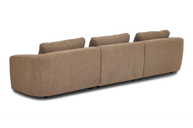 Milano 5-sits Rundad Vänstervänd L-soffa med Låg Rygg i Brun Boucle - Products - Möbler - Soffa - Divansoffa & schäslongsoffa