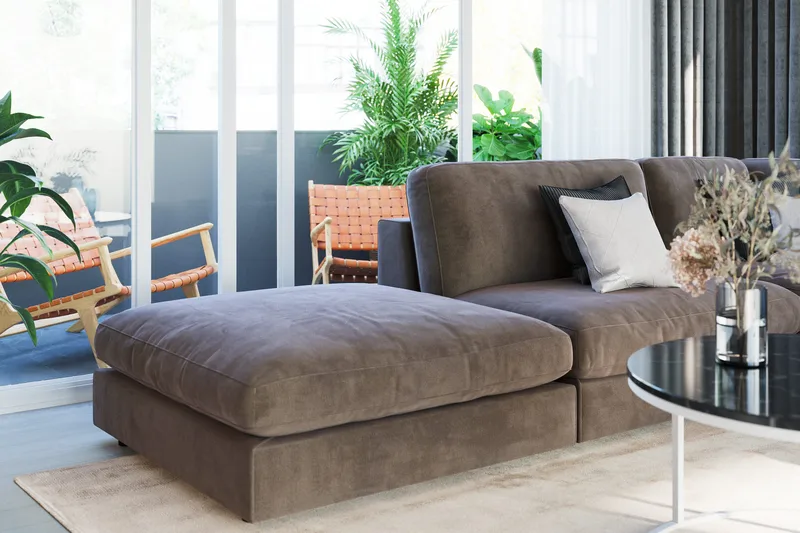 Arken 1-sits Divanmodul i Sammet - Brun - Products - Möbler - Soffa - Modulsoffa - Övriga moduler till modulsoffa