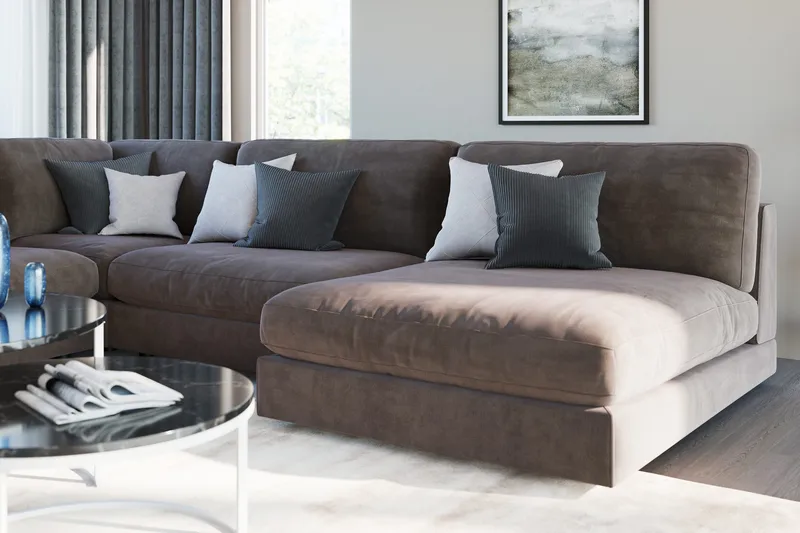 Arken 1-sits Divanmodul i Sammet - Brun - Products - Möbler - Soffa - Modulsoffa - Övriga moduler till modulsoffa