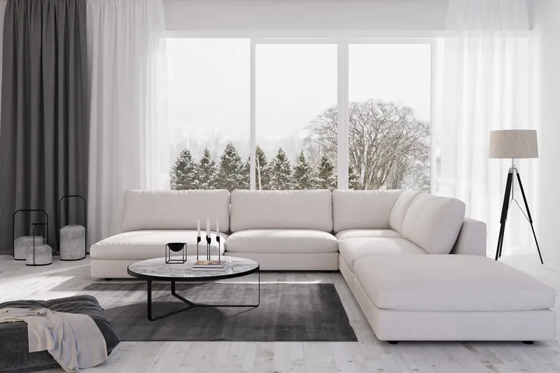 Arken 1-sits Hörnmodul i Tyg - Ljusgrå - Products - Möbler - Soffa - Modulsoffa - Hörnmodul