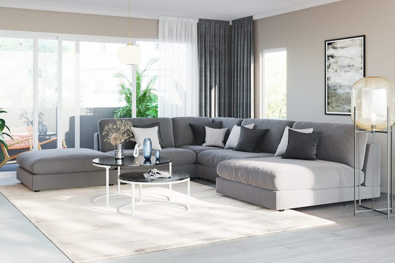 Arken 1-sits Mittmodul i Sammet 70 cm bred - Ljusgrå - Products - Möbler - Soffa - Modulsoffa - Mittmodul