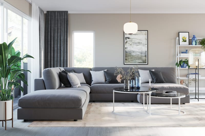 Arken 1-sits Mittmodul i Sammet 70 cm bred - Ljusgrå - Products - Möbler - Soffa - Modulsoffa - Mittmodul