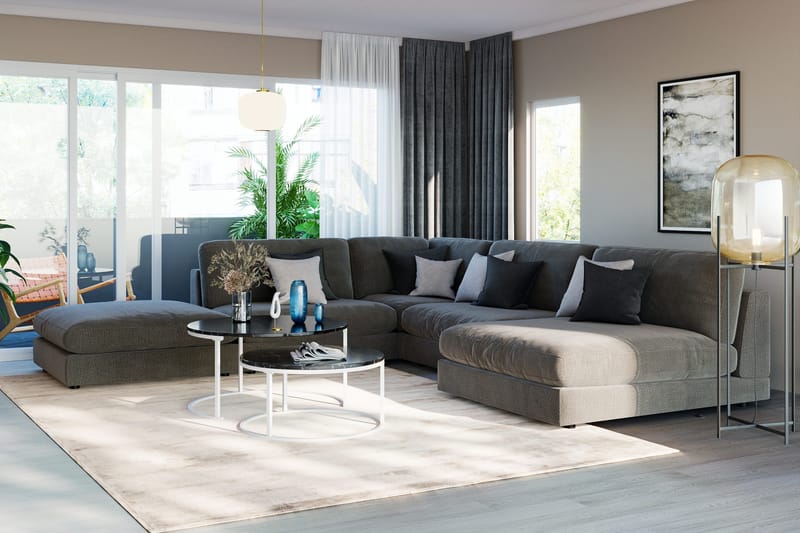 Arken 1-sits Mittmodul i Sammet 90 cm bred - Mörkgrå - Products - Möbler - Soffa - Modulsoffa - Mittmodul