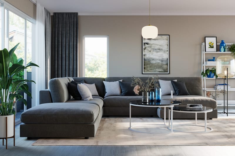 Arken 1-sits Mittmodul i Sammet 90 cm bred - Mörkgrå - Products - Möbler - Soffa - Modulsoffa - Mittmodul