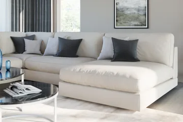 Arken 1-sits Mittmodul i Tyg 90 cm bred - Beige - Products - Möbler - Soffa - Modulsoffa - Mittmodul