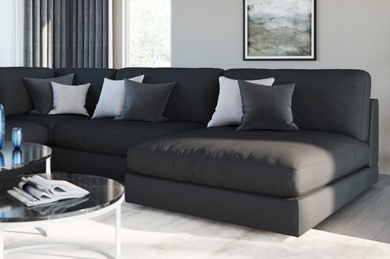 Arken 1-sits Mittmodul i Tyg 90 cm bred - Svart - Products - Möbler - Soffa - Modulsoffa - Mittmodul