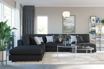 Arken 1-sits Mittmodul i Tyg 90 cm bred - Svart - Products - Möbler - Soffa - Modulsoffa - Mittmodul