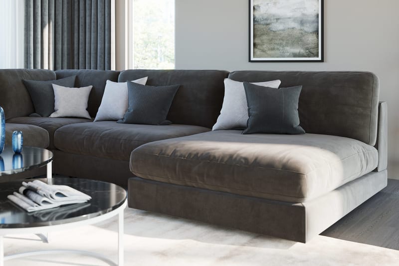 Arken 2-sits Divanmodul i Sammet - Mörkgrå - Products - Möbler - Soffa - Modulsoffa - Övriga moduler till modulsoffa