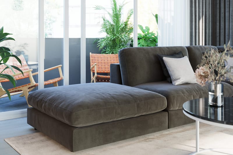 Arken 2-sits Divanmodul i Sammet - Mörkgrå - Products - Möbler - Soffa - Modulsoffa - Övriga moduler till modulsoffa