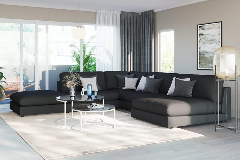 Arken 2-sits Divanmodul i Tyg - Svart - Products - Möbler - Soffa - Modulsoffa - Övriga moduler till modulsoffa
