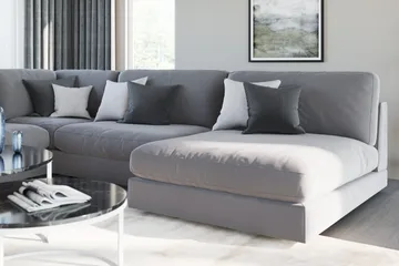 Arken 2-sits Mittmodul i Sammet 120 cm bred - Ljusgrå - Products - Möbler - Soffa - Modulsoffa - Mittmodul