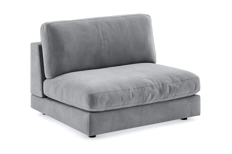 Arken 2-sits Mittmodul i Sammet 120 cm bred - Ljusgrå - Products - Möbler - Soffa - Modulsoffa - Mittmodul