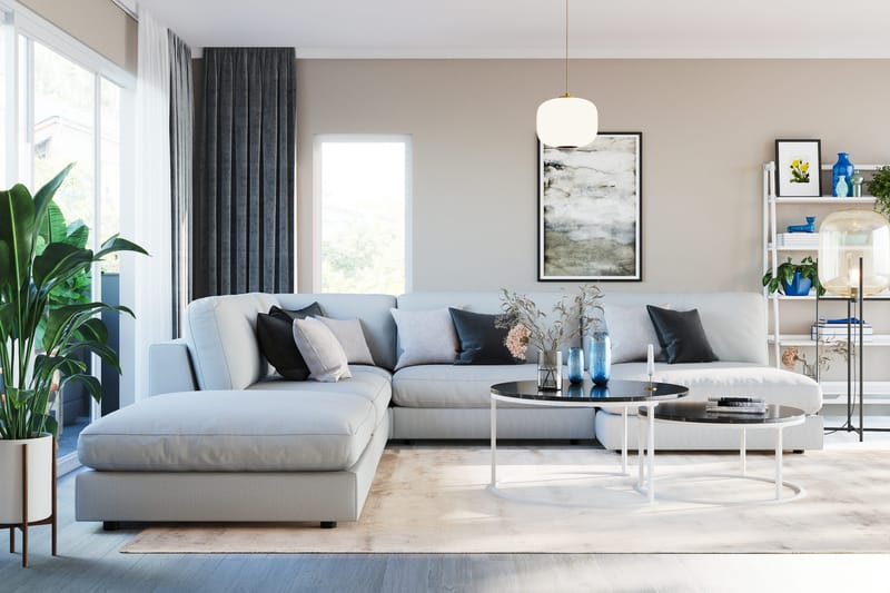 Arken 2-sits Mittmodul i Tyg 120 cm bred - Ljusgrå - Products - Möbler - Soffa - Modulsoffa - Mittmodul