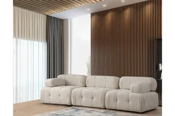 Belgin Bubblig Soffa 3-sits med utfällbara armstöd och ryggstöd - Ljusbeige / Beige - Products - Möbler - Soffa - Modulsoffa - Komplett modulsoffa