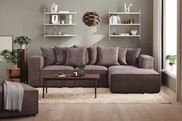 Cubo 1-sits Högermodul i Sammet 108 cm bred - Mörkgrå - Products - Möbler - Soffa - Modulsoffa - Övriga moduler till modulsoffa