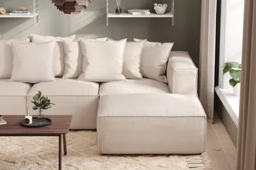 Cubo 1-sits Högermodul i Tyg 108 cm bred - Beige - Products - Möbler - Soffa - Modulsoffa - Övriga moduler till modulsoffa