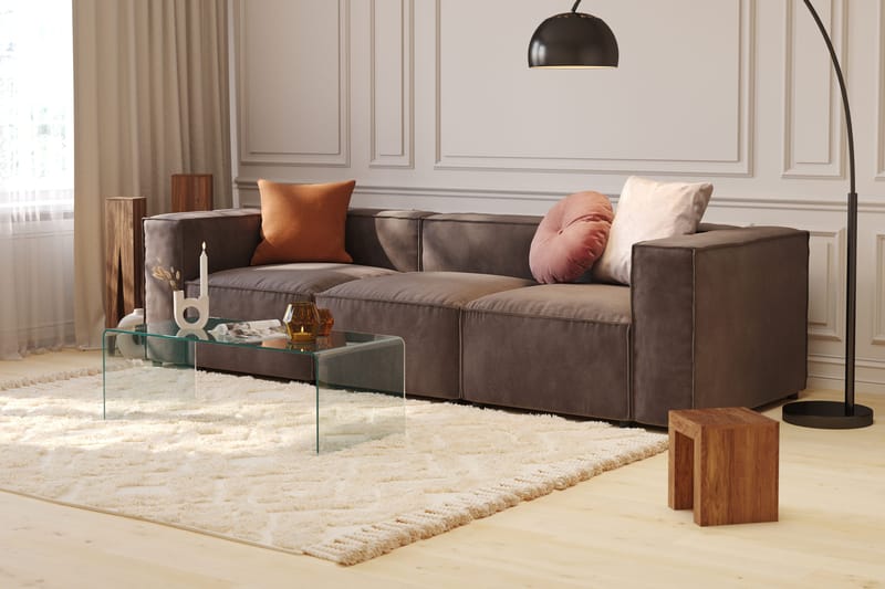 Cubo 1-sits Mittmodul i Sammet 80 cm bred - Mörkgrå - Products - Möbler - Soffa - Modulsoffa - Mittmodul