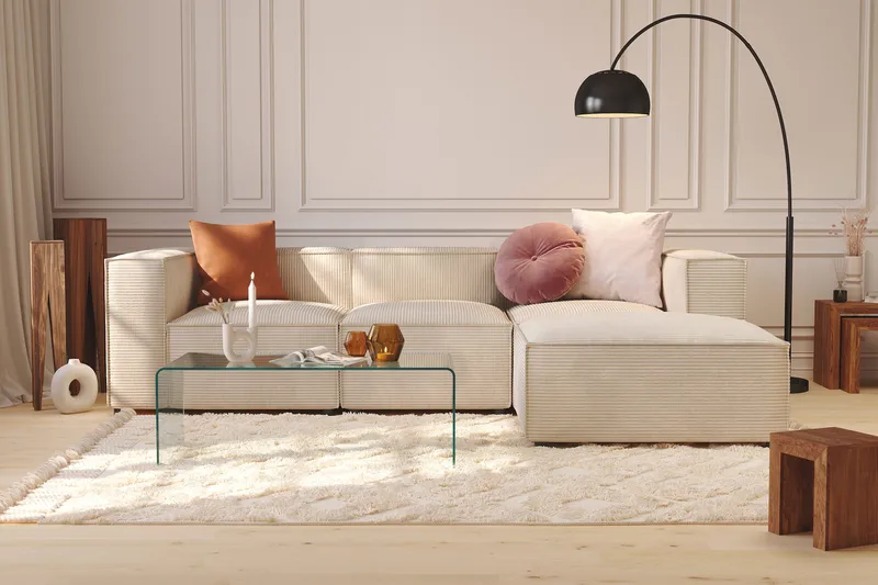 Cubo 1-sits Vänstermodul i Manchester 108 cm bred - Beige - Products - Möbler - Soffa - Modulsoffa - Övriga moduler till modulsoffa