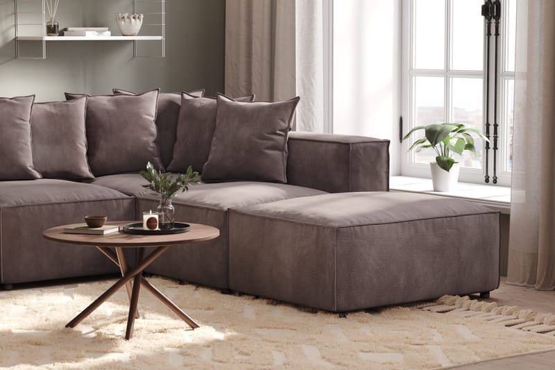 Cubo 1-sits Vänstermodul i Sammet 108 cm bred - Mörkgrå - Products - Möbler - Soffa - Modulsoffa - Övriga moduler till modulsoffa