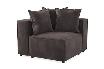 Cubo 1-sits Vänstermodul i Sammet 108 cm bred - Mörkgrå - Products - Möbler - Soffa - Modulsoffa - Övriga moduler till modulsoffa