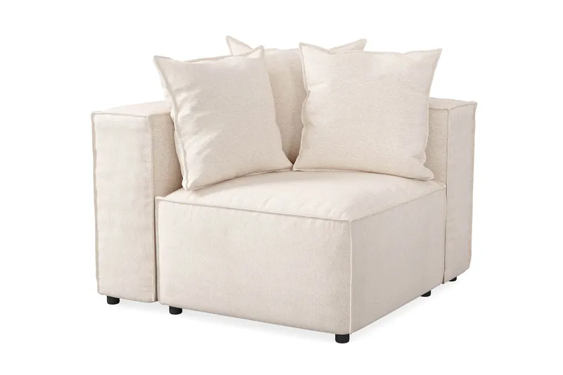 Cubo 1-sits Vänstermodul i Tyg 108 cm bred - Beige - Products - Möbler - Soffa - Modulsoffa - Övriga moduler till modulsoffa