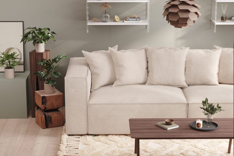 Cubo 2-sits Högermodul i Manchester 120 cm bred - Beige - Products - Möbler - Soffa - Modulsoffa - Övriga moduler till modulsoffa
