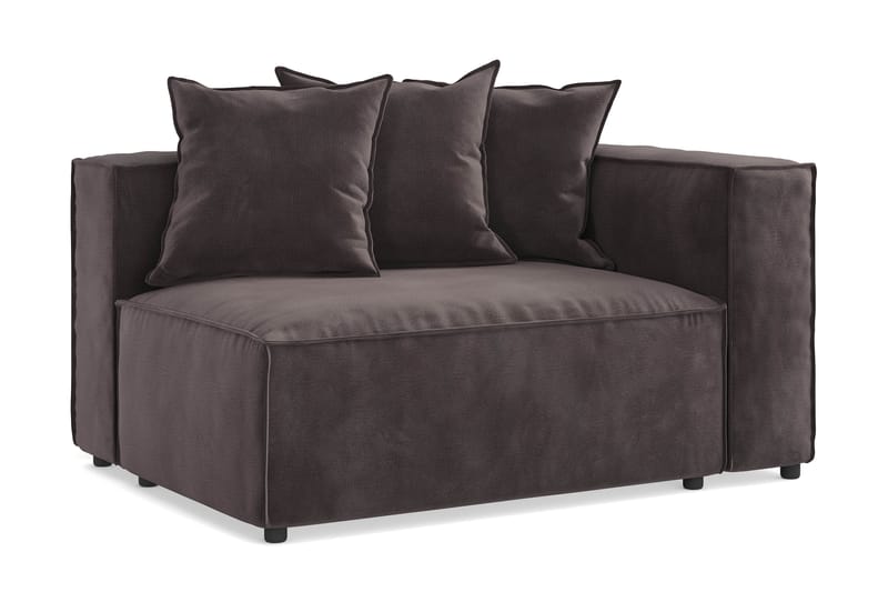 Cubo 2-sits Högermodul i Sammet - Antracit - Products - Möbler - Soffa - Modulsoffa - Övriga moduler till modulsoffa