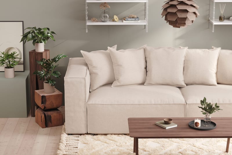 Cubo 2-sits Högermodul i Tyg 120 cm bred - Beige - Products - Möbler - Soffa - Modulsoffa - Övriga moduler till modulsoffa