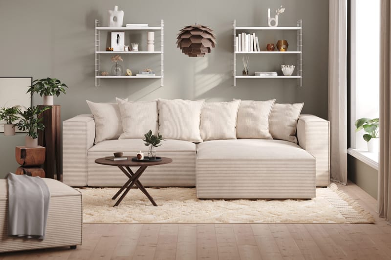 Cubo 2-sits Vänstermodul i Tyg 120 cm bred - Beige - Products - Möbler - Soffa - Modulsoffa - Övriga moduler till modulsoffa