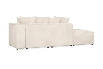 Cubo 3-sits Djup Modulsoffa + Fotpall i Manchester - Beige - Products - Möbler - Soffa - Modulsoffa - Komplett modulsoffa