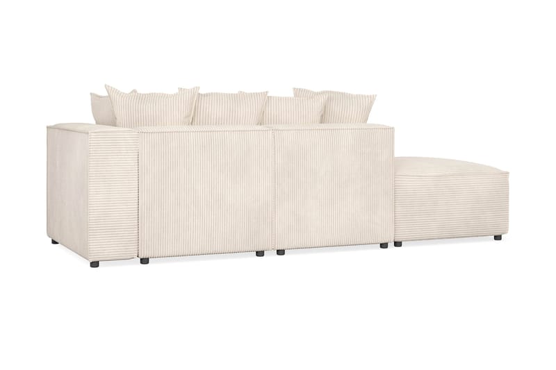 Cubo 3-sits Djup Modulsoffa + Fotpall i Manchester - Beige - Products - Möbler - Soffa - Modulsoffa - Komplett modulsoffa