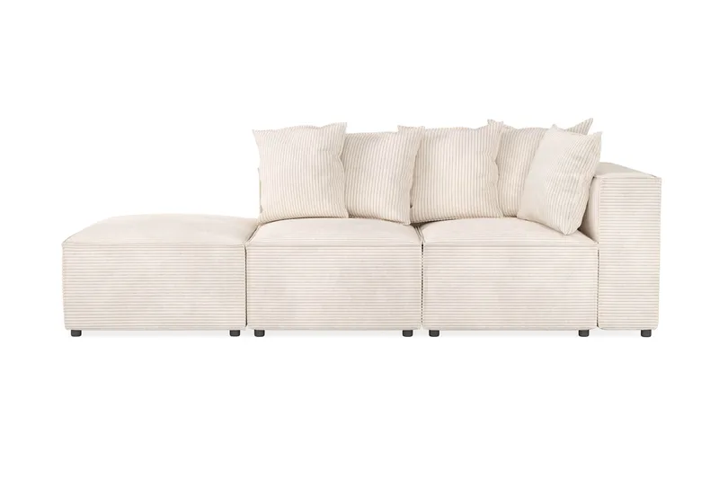 Cubo 3-sits Djup Modulsoffa + Fotpall i Manchester - Beige - Products - Möbler - Soffa - Modulsoffa - Komplett modulsoffa