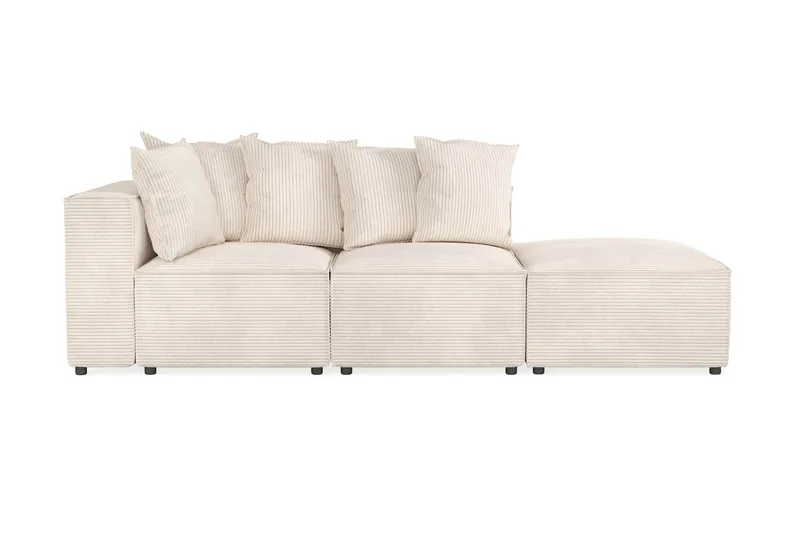 Cubo 3-sits Djup Modulsoffa + Fotpall i Manchester - Beige - Products - Möbler - Soffa - Modulsoffa - Komplett modulsoffa