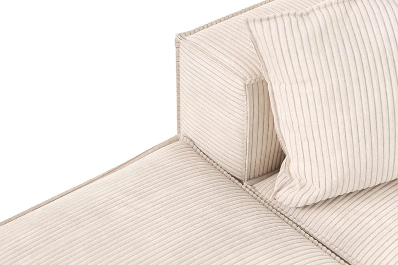 Cubo 3-sits Djup Modulsoffa + Fotpall i Manchester - Beige - Products - Möbler - Soffa - Modulsoffa - Komplett modulsoffa