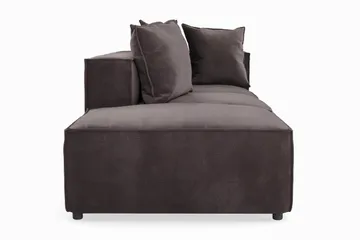 Cubo 3-sits Djup Modulsoffa + Fotpall i Sammet - Mörkgrå - Products - Möbler - Soffa - Modulsoffa - Komplett modulsoffa