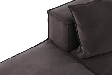 Cubo 3-sits Djup Modulsoffa + Fotpall i Sammet - Mörkgrå - Products - Möbler - Soffa - Modulsoffa - Komplett modulsoffa