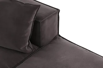 Cubo 3-sits Djup Modulsoffa + Fotpall i Sammet - Mörkgrå - Products - Möbler - Soffa - Modulsoffa - Komplett modulsoffa