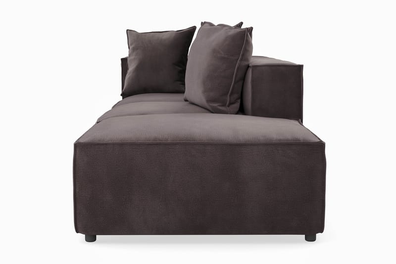 Cubo 3-sits Djup Modulsoffa + Fotpall i Sammet - Mörkgrå - Products - Möbler - Soffa - Modulsoffa - Komplett modulsoffa