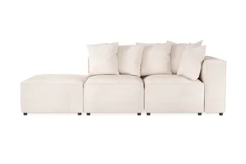 Cubo 3-sits Djup Modulsoffa + Fotpall i Tyg - Beige - Products - Möbler - Soffa - Modulsoffa - Komplett modulsoffa