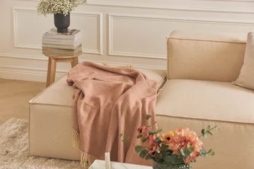 Cubo 3-sits Djup Modulsoffa + Fotpall i Tyg - Beige - Products - Möbler - Soffa - Modulsoffa - Komplett modulsoffa