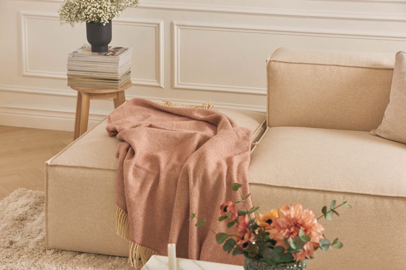 Cubo 3-sits Djup Modulsoffa + Fotpall i Tyg - Beige - Products - Möbler - Soffa - Modulsoffa - Komplett modulsoffa