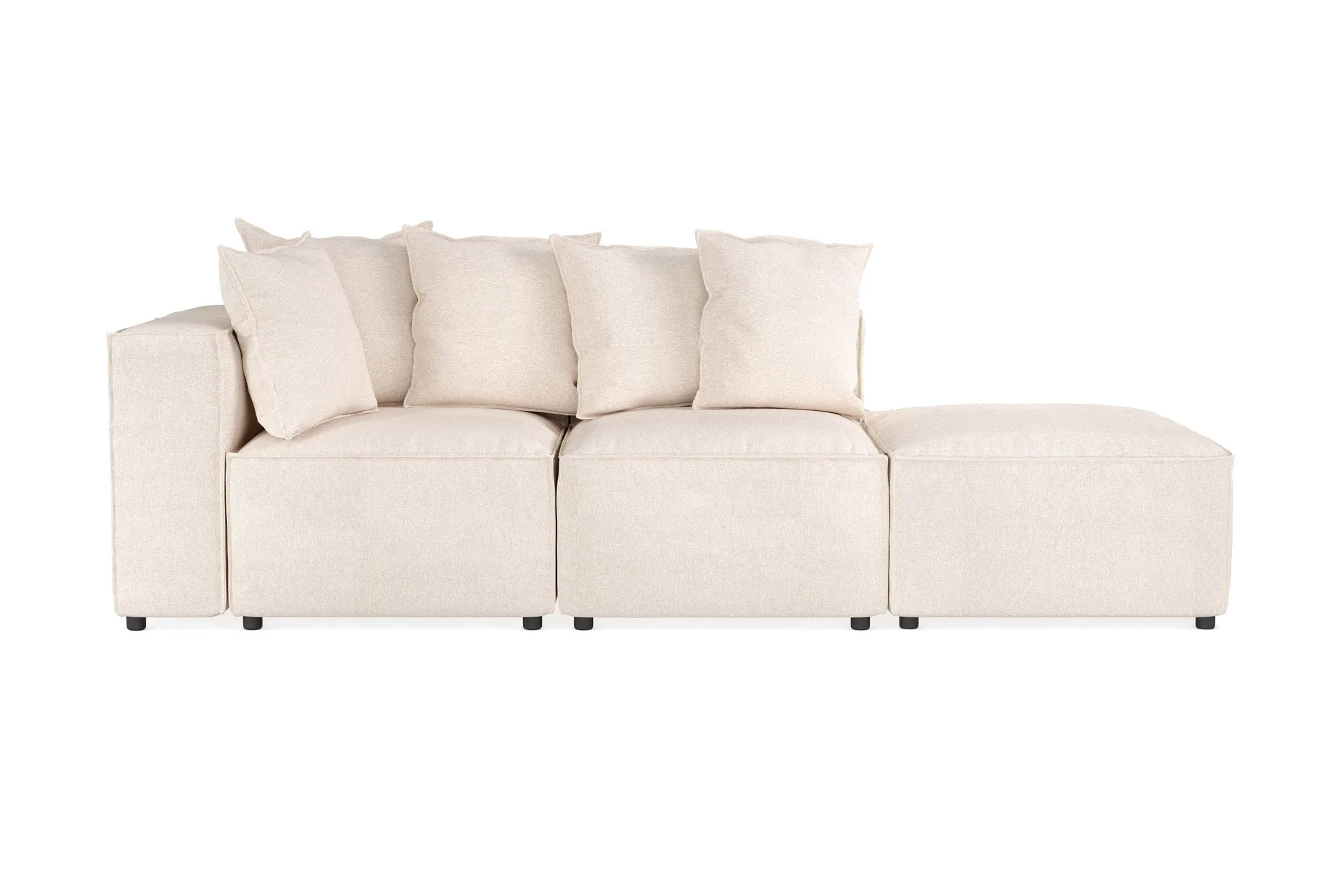 Cubo 3-sits Djup Modulsoffa + Fotpall i Tyg