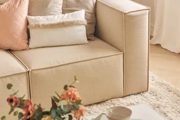 Cubo 3-sits Djup Modulsoffa + Fotpall i Tyg - Beige - Products - Möbler - Soffa - Modulsoffa - Komplett modulsoffa