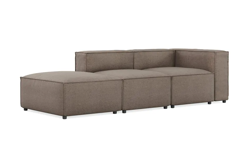 Cubo 3-sits Djup Modulsoffa + Fotpall i Tyg - Grå - Products - Möbler - Soffa - Modulsoffa - Komplett modulsoffa