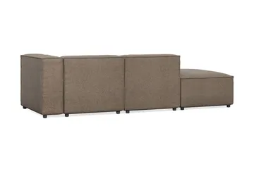 Cubo 3-sits Djup Modulsoffa + Fotpall i Tyg - Grå - Products - Möbler - Soffa - Modulsoffa - Komplett modulsoffa