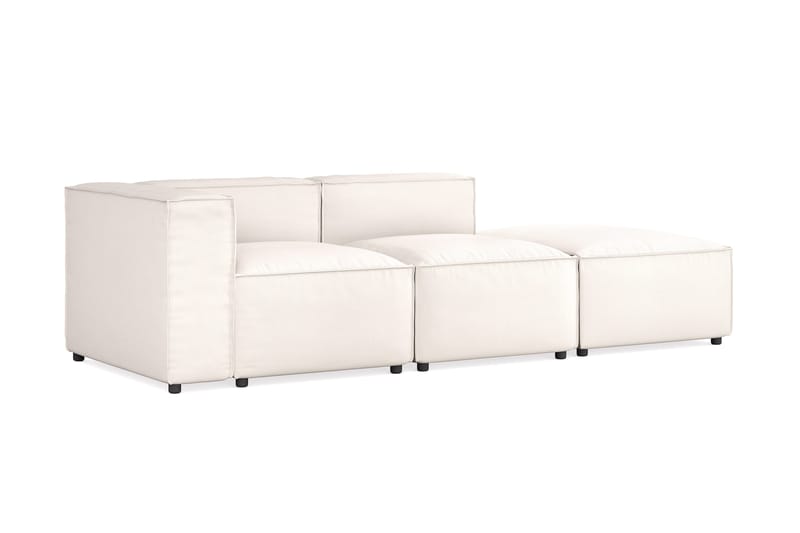 Cubo 3-sits Djup Modulsoffa + Fotpall i Tyg - Vit - Products - Möbler - Soffa - Modulsoffa - Komplett modulsoffa