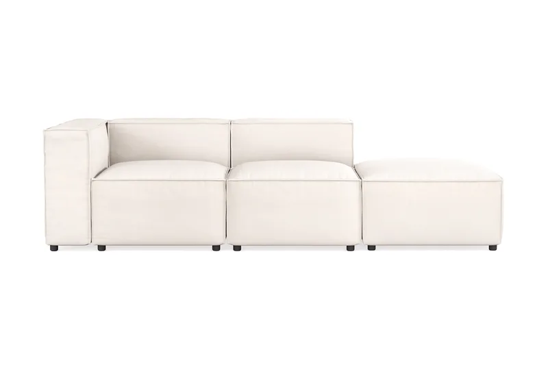 Cubo 3-sits Djup Modulsoffa + Fotpall i Tyg - Vit - Products - Möbler - Soffa - Modulsoffa - Komplett modulsoffa